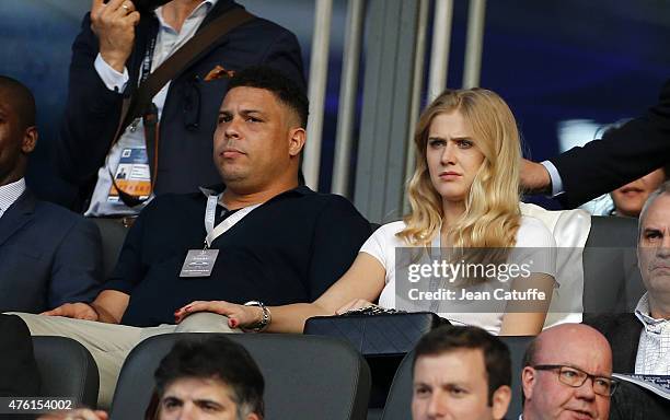 Ronaldo and his girlfriend attend the UEFA Champions League Final between Juventus Turin and FC Barcelona at Olympiastadion on June 6, 2015 in...