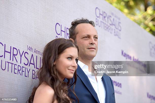 Kyla Weber and actor Vince Vaughn attend the 14th annual Chrysalis Butterfly Ball sponsored by Audi, Kayne Anderson, Lauren B. Beauty and Z Gallerie...