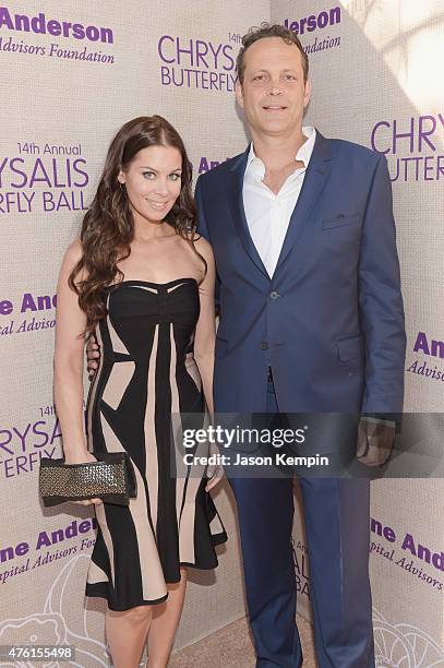 Kyla Weber and actor Vince Vaughn attend the 14th annual Chrysalis Butterfly Ball sponsored by Audi, Kayne Anderson, Lauren B. Beauty and Z Gallerie...