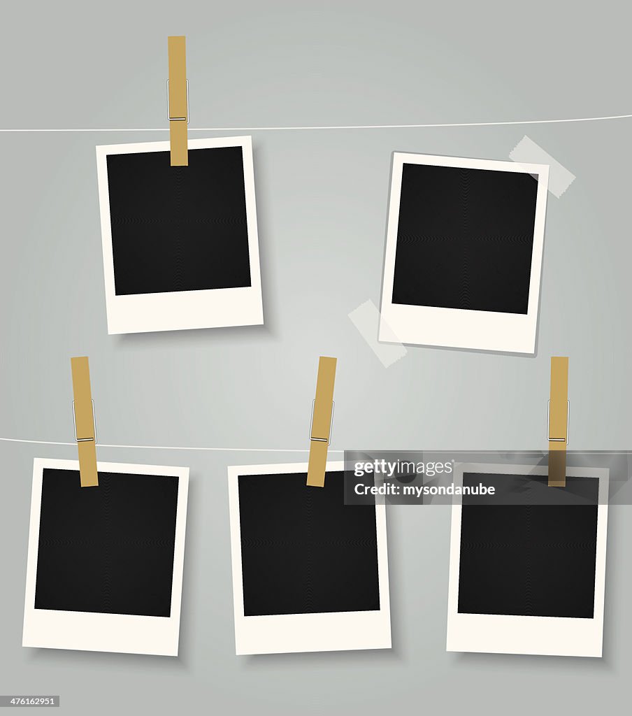 Vector Blank Instant Photo Prints Collection