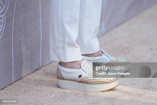 Actress Patricia Heaton, shoes details, attends the 14th annual Chrysalis Butterfly Ball sponsored by Audi, Kayne Anderson, Lauren B. Beauty and Z...