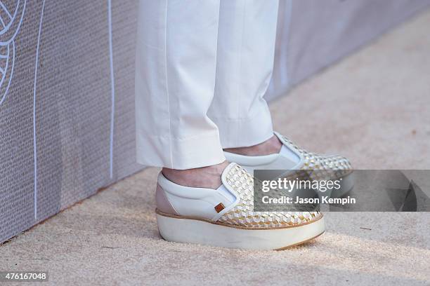 Actress Patricia Heaton, shoes details, attends the 14th annual Chrysalis Butterfly Ball sponsored by Audi, Kayne Anderson, Lauren B. Beauty and Z...