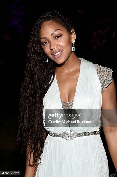 Actress Meagan Good attends the 14th annual Chrysalis Butterfly Ball sponsored by Audi, Kayne Anderson, Lauren B. Beauty and Z Gallerie on June 6,...