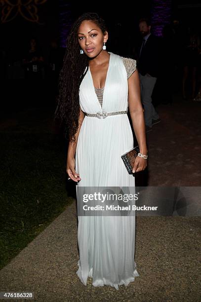 Actress Meagan Good attends the 14th annual Chrysalis Butterfly Ball sponsored by Audi, Kayne Anderson, Lauren B. Beauty and Z Gallerie on June 6,...