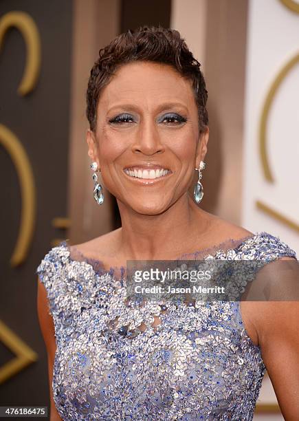 Personality Robin Roberts attends the Oscars held at Hollywood & Highland Center on March 2, 2014 in Hollywood, California.