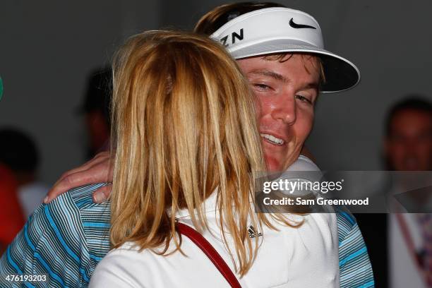 Russell Henley celebrates after winning The Honda Classic at PGA National Resort and Spa on March 2, 2014 in Palm Beach Gardens, Florida.