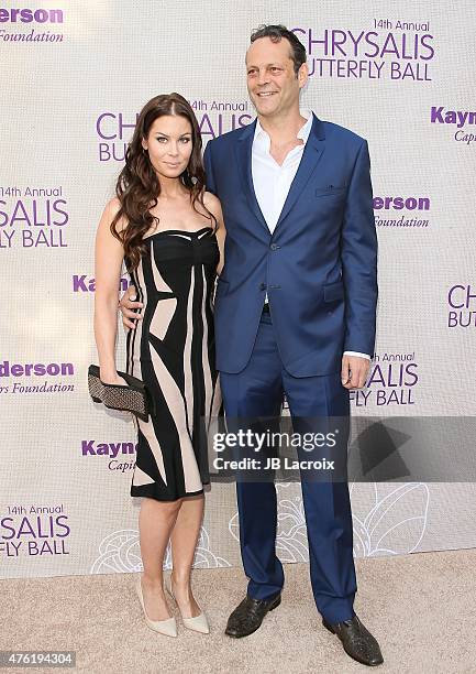 Kyla Weber and Vince Vaughn attend the 14th annual Chrysalis Butterfly Ball sponsored by Audi, Kayne Anderson, Lauren B. Beauty and Z Gallerie on...