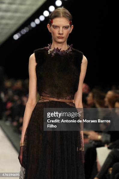 A model walks the runway during the Givenchy show as part of the ...