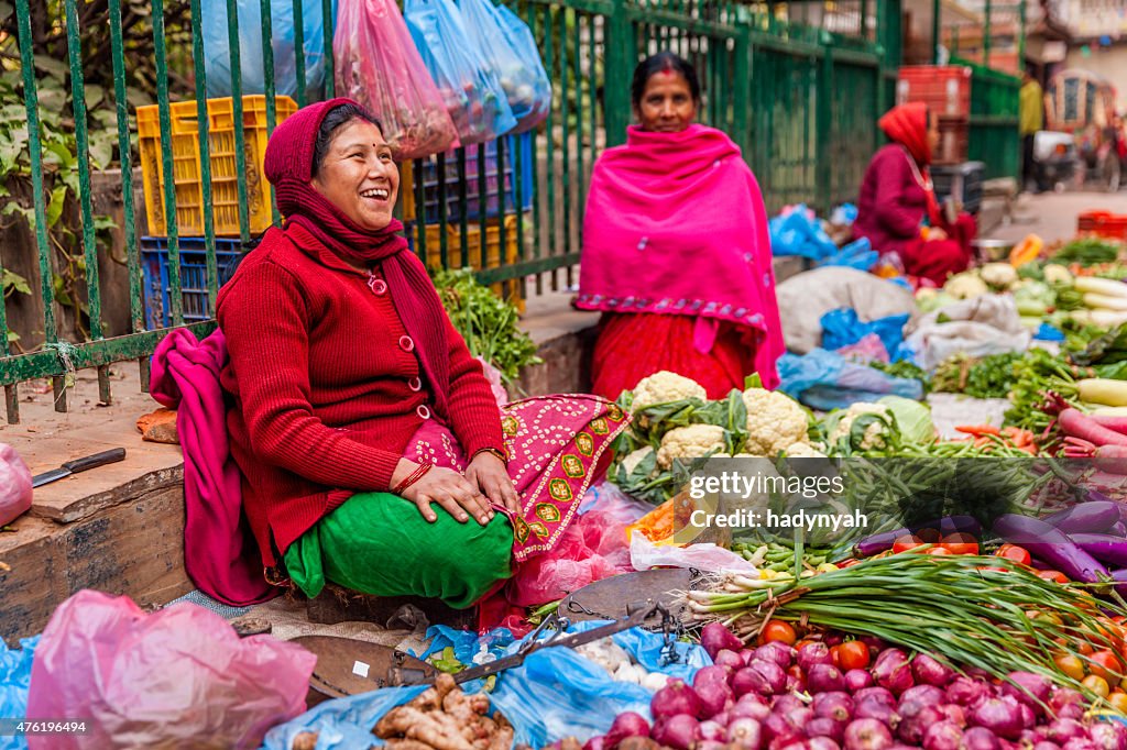 Indian street sellers in Kathmandu, Nepal