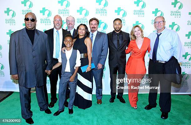 Recording Artist Stevie Wonder and family, President and CEO Global Green USA Dr. Les McCabe, actors Matt Walsh, Jussie Smollett, Sharon Lawrence,...