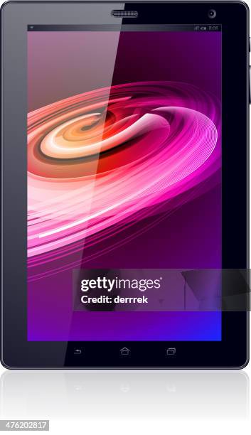 tablet pc - phone screen reflection stock illustrations