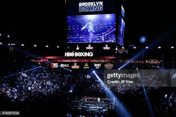 Rapper Big Sean performs prior to the Miguel Cotto Vs Daniel Geale WBC Middleweight Champsionship fight at the Barclays Center on June 6, 2015 in the...