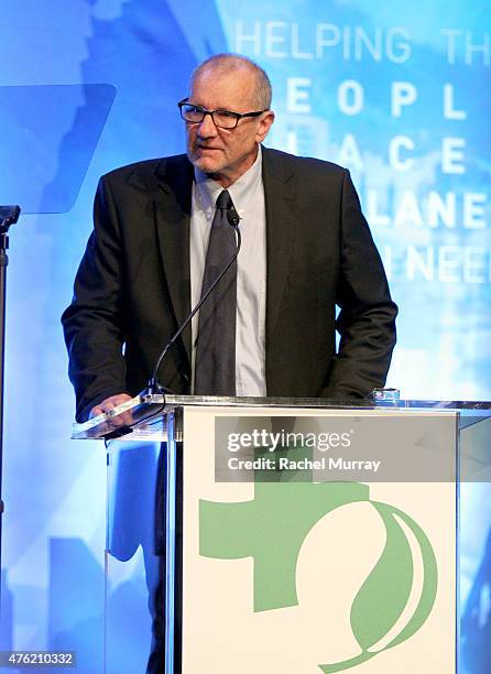 Actor Ed O'Neil speaks onstage during the Global Green USA 19th Annual Millennium Awards on June 6, 2015 in Century City, California.