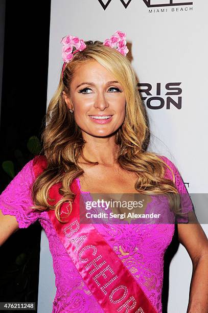 Paris Hilton celebrates Nicky Hilton's bachelorette weekend at Wall at W Hotel on June 6, 2015 in Miami Beach, Florida.