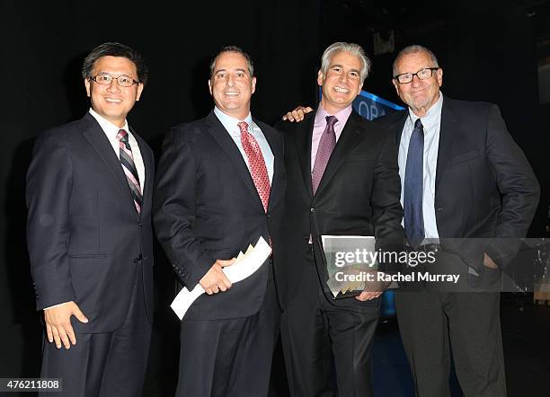 California Tresurer John Chiang, honorees The Angeleno Group Co-Founder Yaniv Tepper, The Angeleno Group Co-Founder Daniel Weiss, and actor Ed O'Neil...