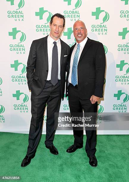 Sebastian Copeland and President and CEO Global Green USA Dr. Les McCabe attend the Global Green USA 19th Annual Millennium Awards on June 6, 2015 in...