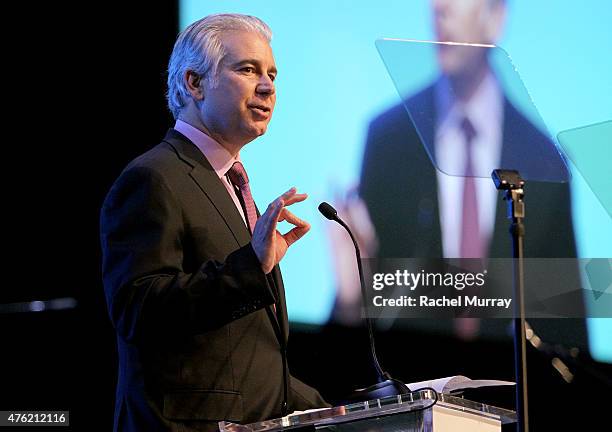 Honoree The Angeleno Group Co-Founder Daniel Weiss speaks onstage during the Global Green USA 19th Annual Millennium Awards on June 6, 2015 in...