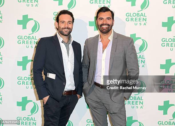 Vito Esposito and Luigi Irauzqui attend the Global Green USA 19th Annual Millennium Awards on June 6, 2015 in Century City, California.
