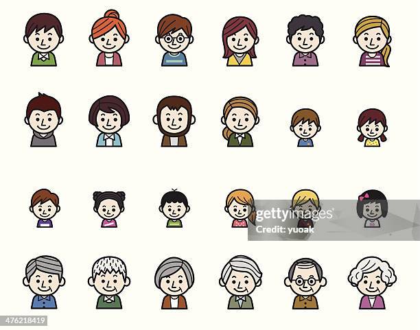 people icons - baby beard stock illustrations