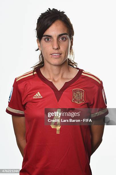 Melanie Serrano Perez of Spain poses during the FIFA Women's World Cup 2015 portrait session at Sheraton Le Centre on June 6, 2015 in Montreal,...