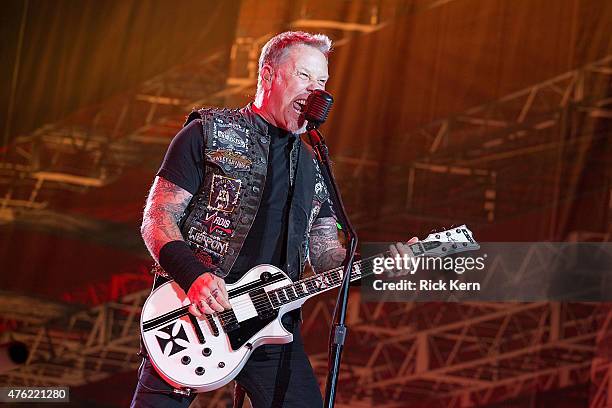 Musician James Hetfield of Metallica performs in concert during X Games Austin at Circuit of The Americas on June 6, 2015 in Austin, Texas.