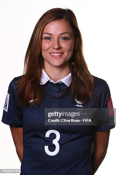 Laure Boulleau of France poses during a FIFA Women's World Cup portrait session on June 6, 2015 in Moncton, Canada.