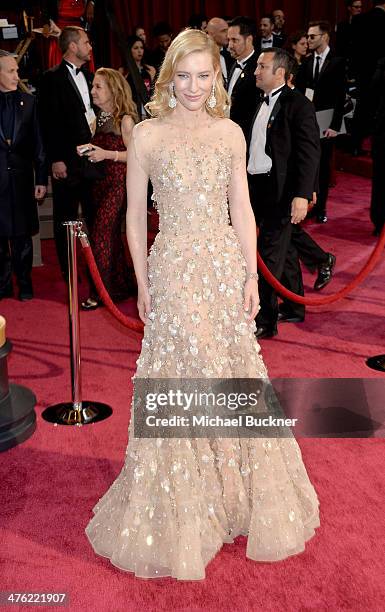 Actress Cate Blanchett attends the Oscars held at Hollywood & Highland Center on March 2, 2014 in Hollywood, California.