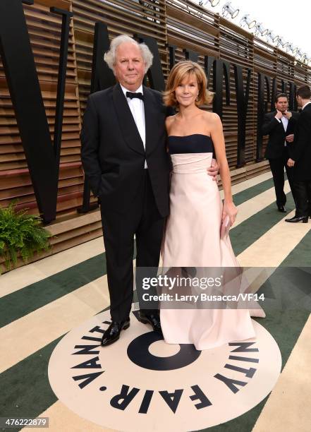 Vanity Fair Editor-in-Chief Graydon Carter and Anna Scott Carter attend the 2014 Vanity Fair Oscar Party Hosted By Graydon Carter on March 2, 2014 in...