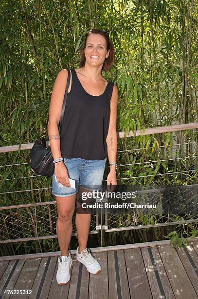 Swimmer Laure Manaudou attends the Men Final of 2015 Roland Garros French Tennis Open - Day Fithteen, on June 7, 2015 in Paris, France