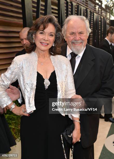 Actress Jolene Brand and producer/director George Schlatter attend the 2014 Vanity Fair Oscar Party Hosted By Graydon Carter on March 2, 2014 in West...