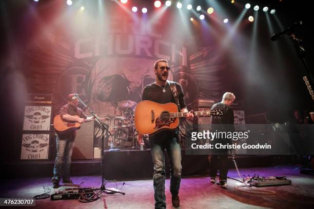 Eric Church performs on stage at Shepherds Bush Empire on March 2, 2014 in London, United Kingdom.