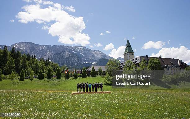 President of the European Council Donald Tusk, Japanese Prime Minister Shinzo Abe, Canada's Prime Minister Stephen Harper, U.S. President Barack...