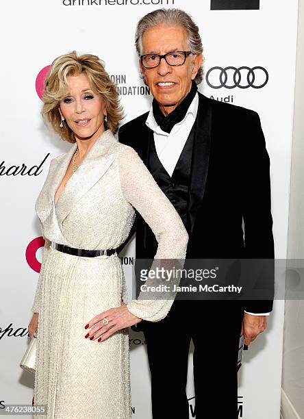 Actress Jane Fonda and producer Richard Perry attend the 22nd Annual Elton John AIDS Foundation Academy Awards Viewing Party at The City of West...