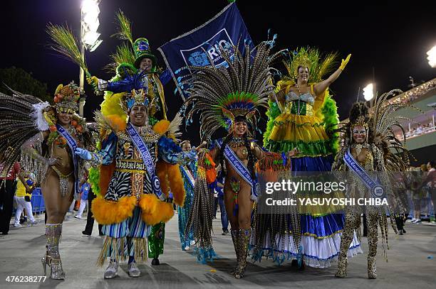 King Momo Wilson Dias da Costa Neto , accompanied by the Carnival Queen Leticia Martins Guimarães , and princesses Clara Cristina Paixão de Oliveira...