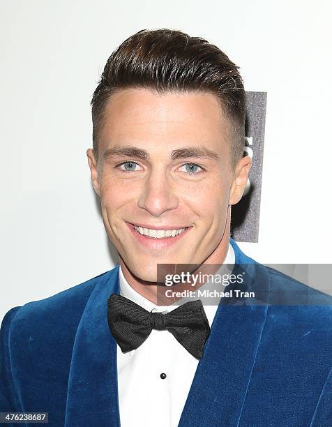 Colton Haynes arrives at the 22nd Annual Elton John AIDS Foundation's Oscar viewing party held on March 2, 2014 in West Hollywood, California.