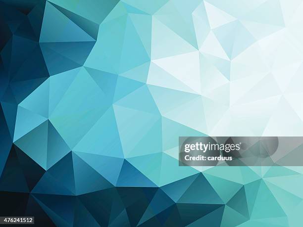 abstrakt blau polygonal hintergrund - eiskristall stock-grafiken, -clipart, -cartoons und -symbole