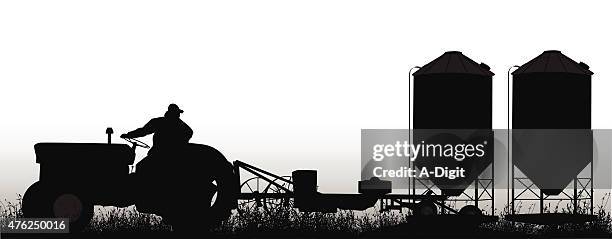 small tractor - over the shoulder stock illustrations