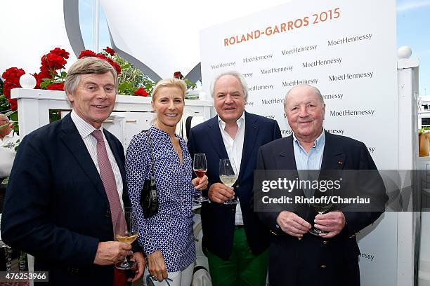 Belgium Ambassador Patrick Vercauteren Drubbel, Virginie de Nonancourt, CEO Moet Hennessy Christophe Navarre and Baron Albert Frere attend the Men...