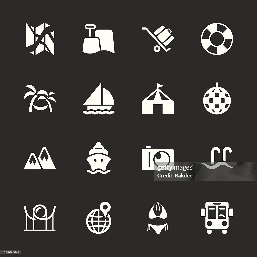 Reisen und Urlaub-Icons 3-weiße Serie/EPS10