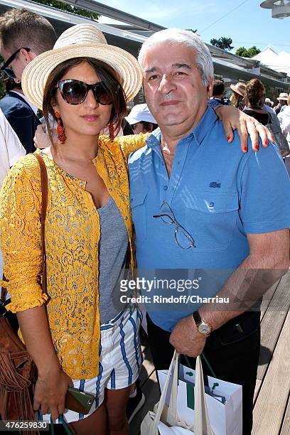 Actress Geraldine Nakache and her father attend the Men Final of 2015 Roland Garros French Tennis Open - Day Fithteen, on June 7, 2015 in Paris,...