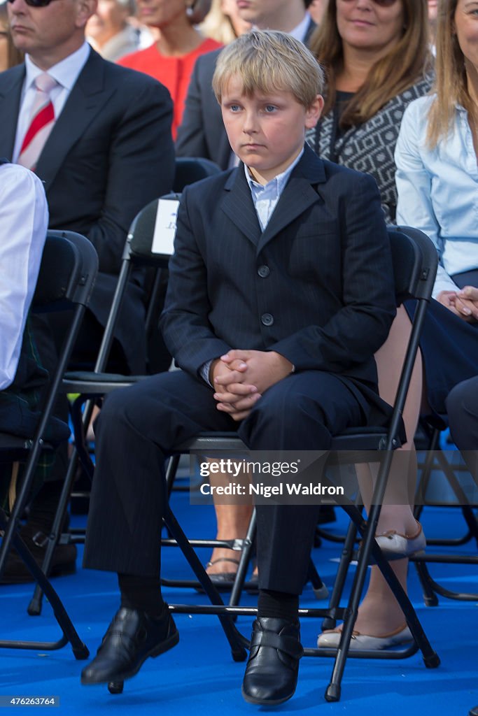 Norwegian Royal Family Attends The Unveiling Of A Statue Of King Olav V in Oslo