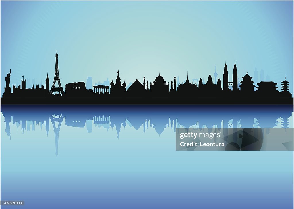 Detaillierte Welt Denkmäler Skyline (jedes Gebäude ist beweglich und komplett)