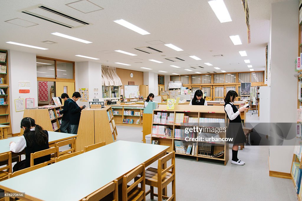 Mutoko High School Library Japanese High School Library Choosing A Book Young Students High-Res ...