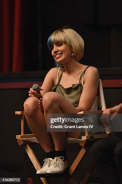 Nadya Tolokonnikova of Pussy Riot speaks during Greenwich Film Festival 2015 - Changemaker Honoree Gala at L'Escale Restaurant on June 6, 2015 in...