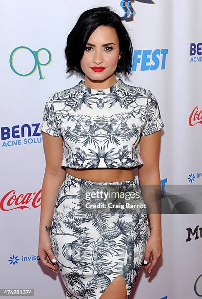 Demi Lovato attends Mudd and Op present Digifest at Citifield on June 6, 2015 in New York City.