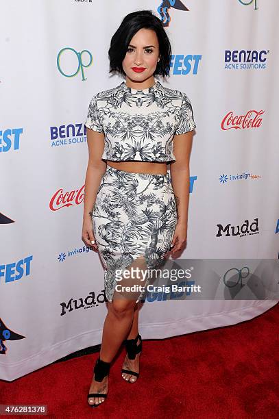 Demi Lovato attends Mudd and Op present Digifest at Citifield on June 6, 2015 in New York City.