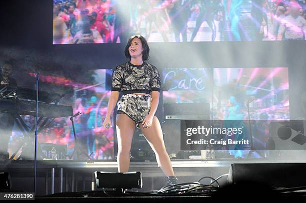 Demi Lovato performing on the Mudd Stage at Digifest on June 6, 2015 in New York City.