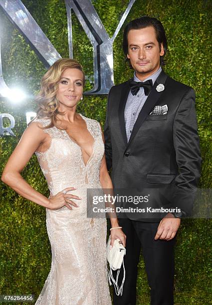 Angel Reed and Constantine Maroulis attend the 2015 Tony Awards at Radio City Music Hall on June 7, 2015 in New York City.