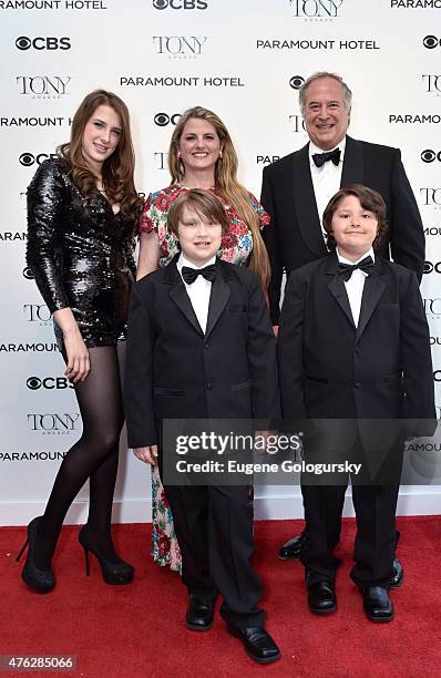 Tony Award Winning Producers Stewart F. Lane and Bonnie Comley with their children: Leah Lane, Lenny Lane and Frankie Lane attend the 2015 Tony...
