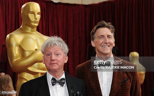 Nominees for Best Documentary Short Subject, "The Lady in Number 6: Music Saved My Life" Malcolm Clarke and Nicholas Reed arrive on the red carpet...